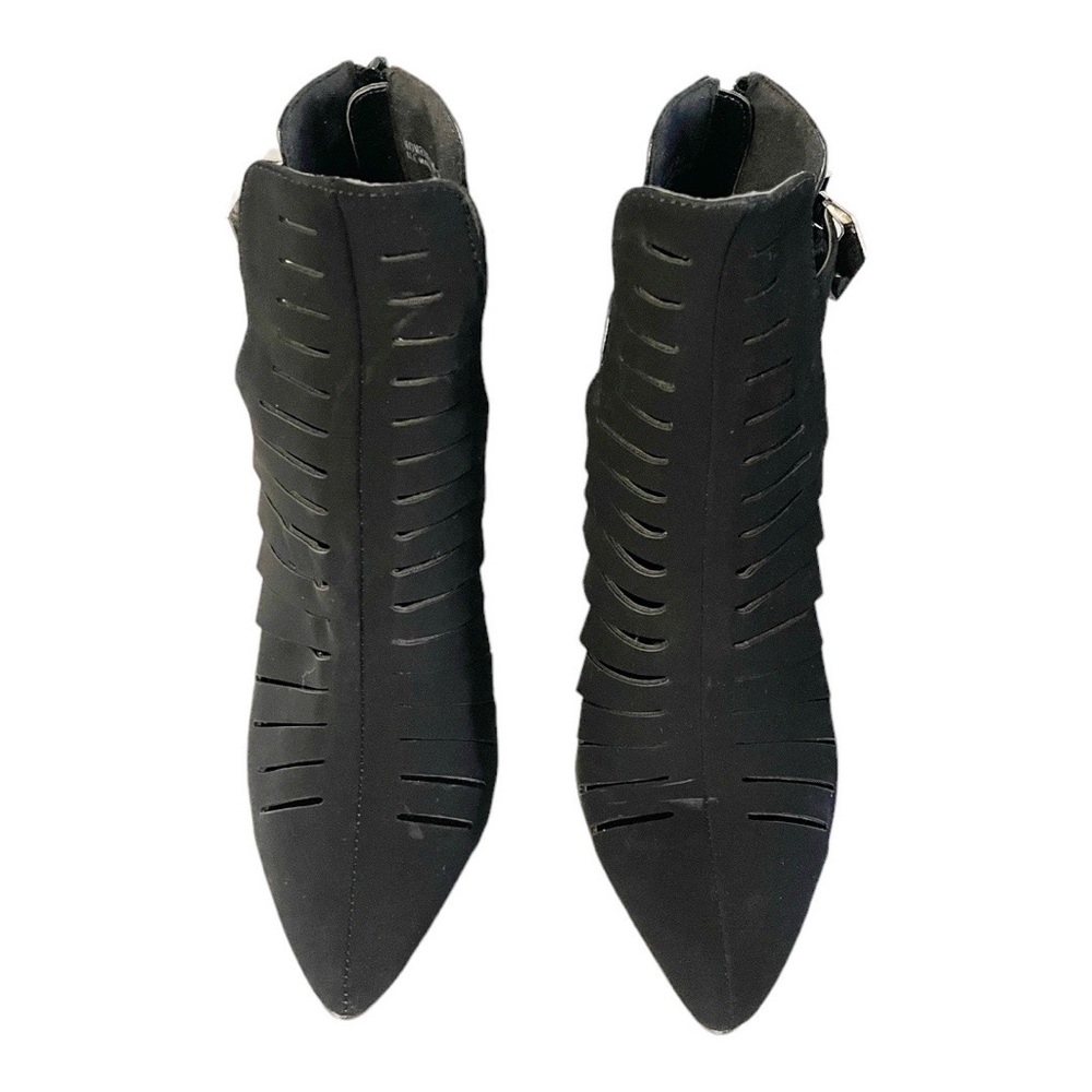 Anne Michelle Momentum 99 Black Faux Leather Pointed Toe Vented Upper Bootie 7.5 - Picture 7 of 13